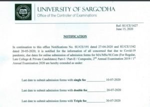 UOS admission schedule 2020