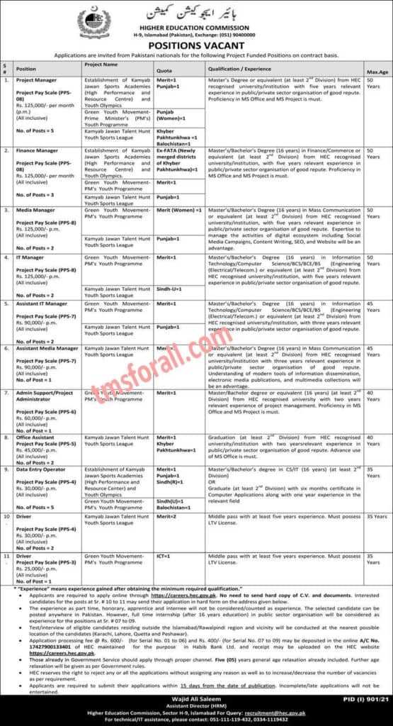 HEC Jobs August 2021