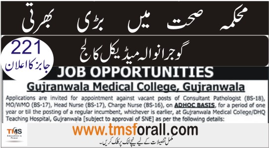 Gujranwala Medical College Jobs 2022