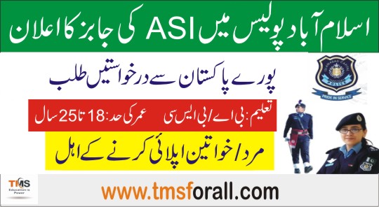 ASI Jobs 2022 In Islamabad Police
