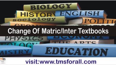Change Of Matric/Intermediate Textbooks