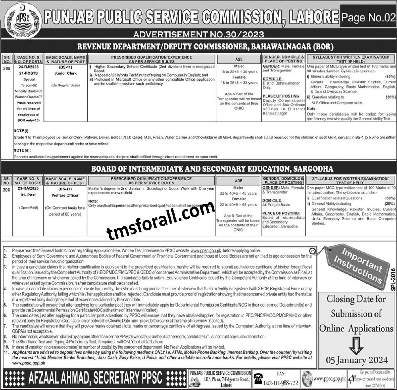 PPSC Lecturer Jobs 2024
