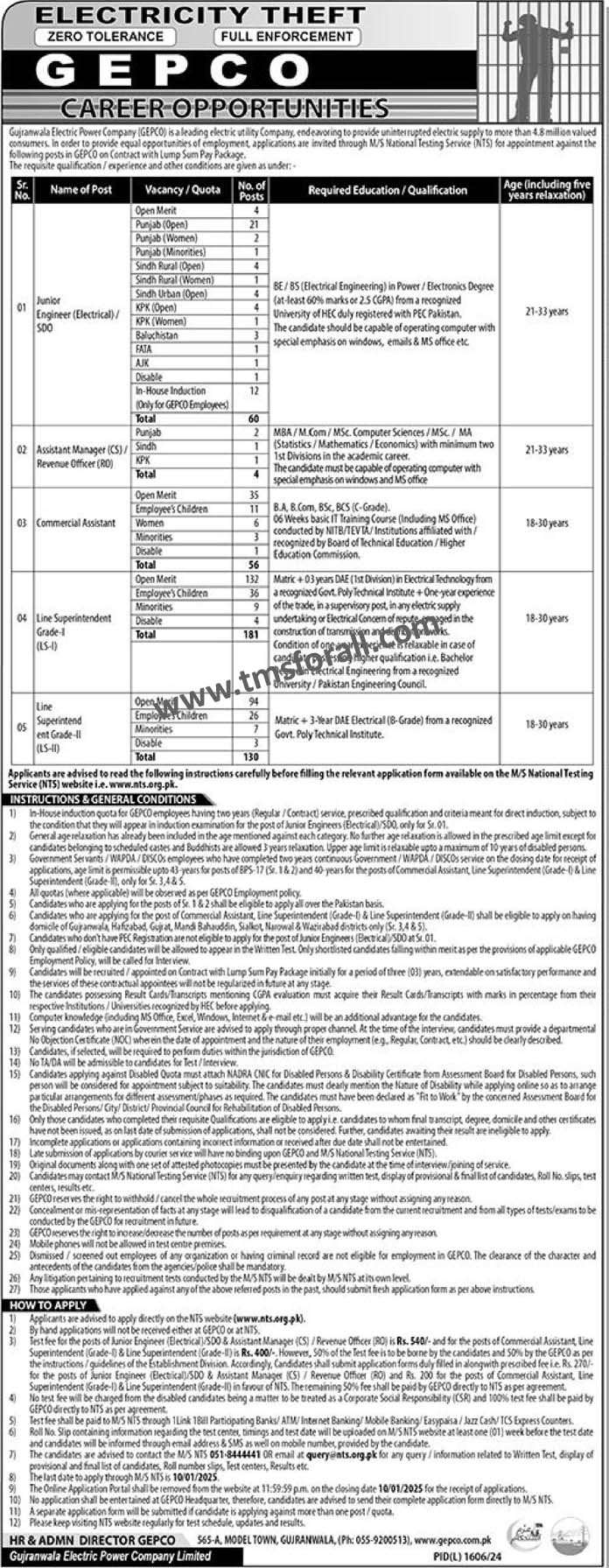 NTS GEPCO Jobs 2025