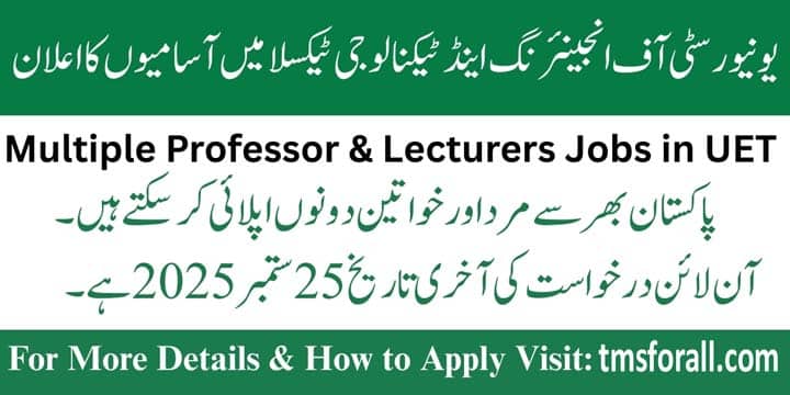 UET Taxila Jobs 2025