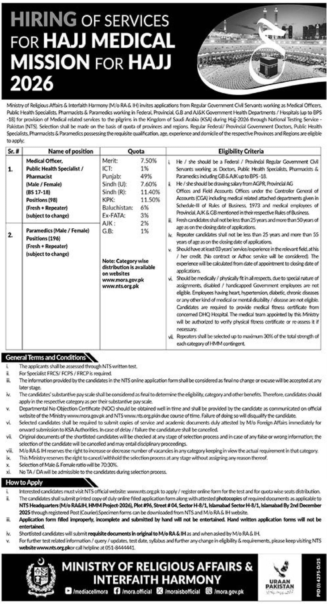 Medical Staff For Hajj 2026