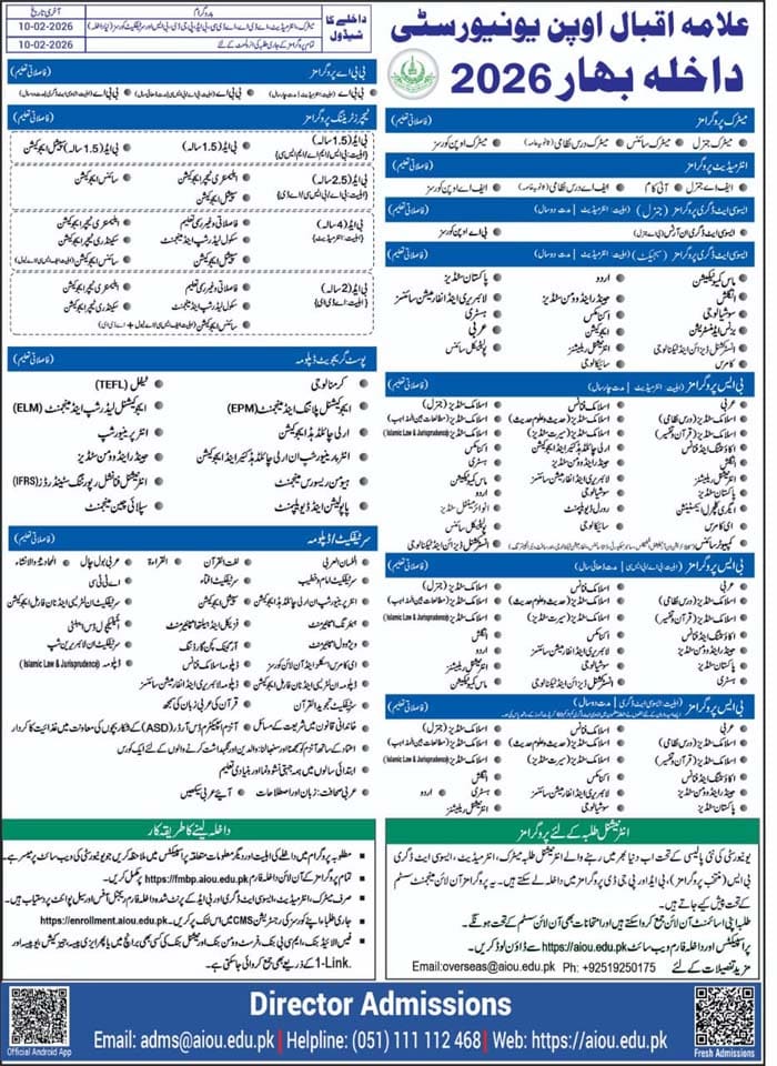 AIOU Spring Admission 2026