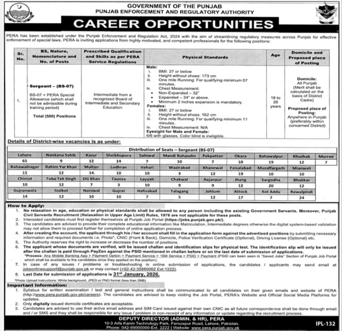 PERA Sergeant Jobs 2026