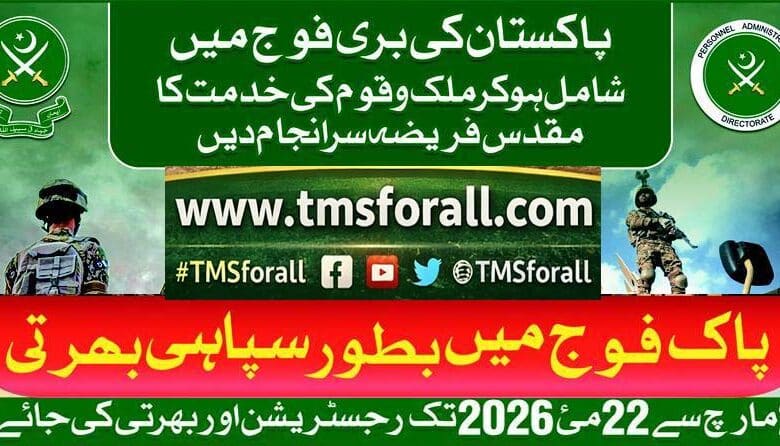 Jobs in Pakistan Army as Soldier 2026