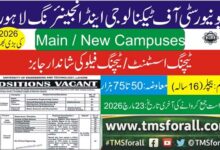 UET Lahore Jobs 2026