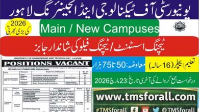 UET Lahore Jobs 2026