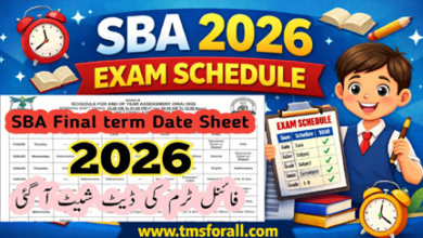 SBA 2026 Exam Schedule