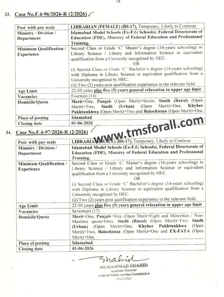 FPSC Advertisement No 2/2026: