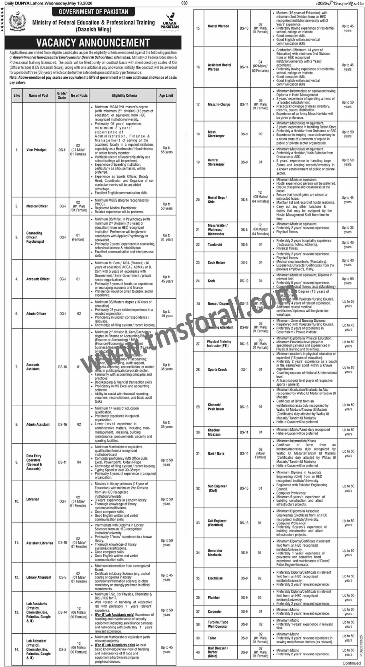 The Ministry of Federal Education and Professional Training Jobs 2026