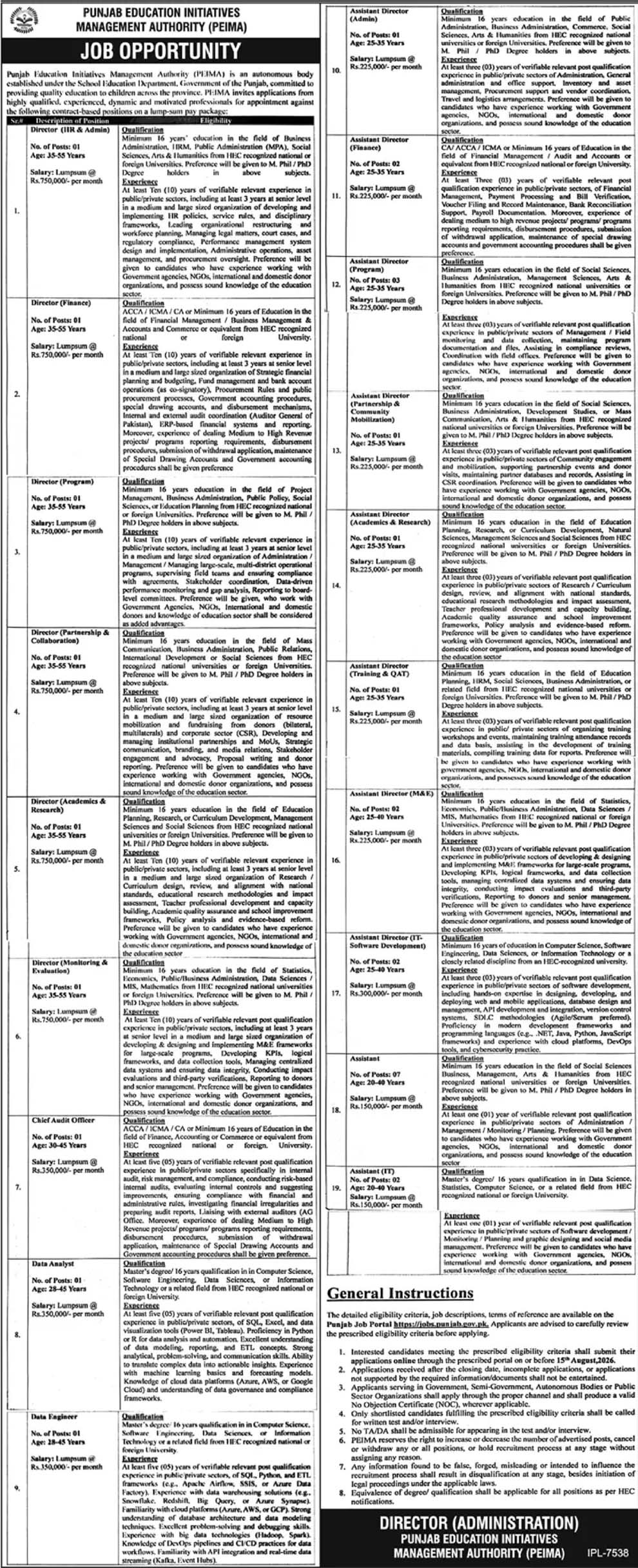PEIMA Jobs 2026