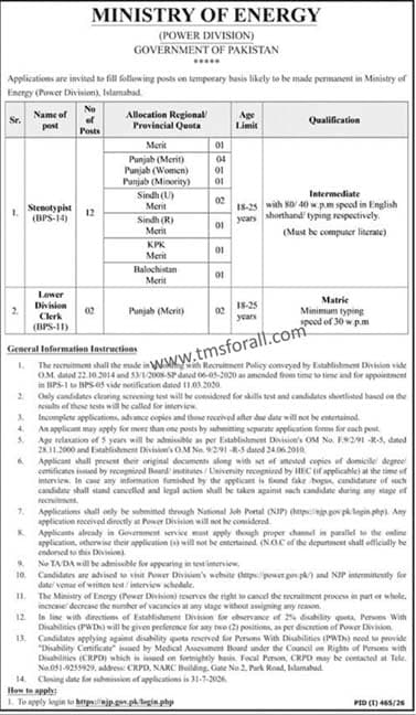 Ministry Of Energy Jobs 2026