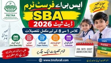 SBA First Term Date Sheet 2026